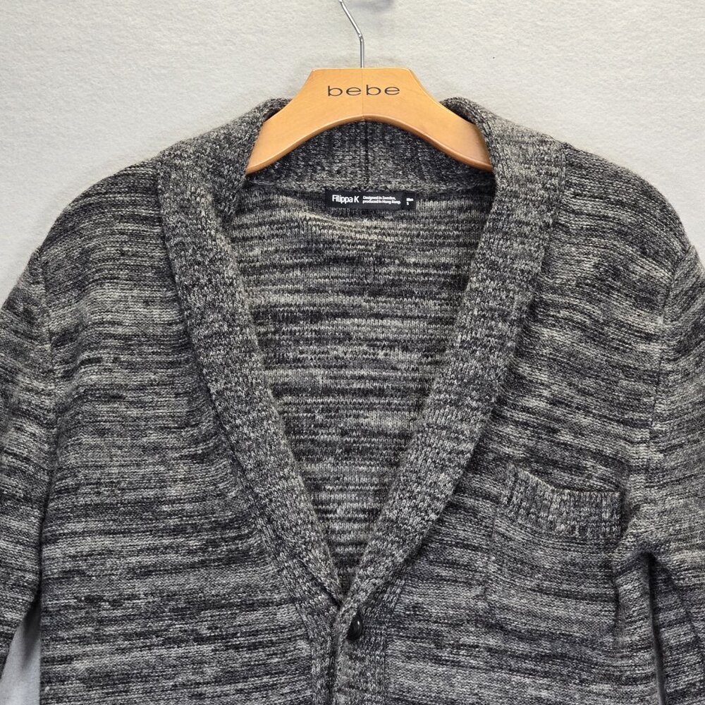 Filippa K Men's Wool  Laine  Cardigan Size Small Gray Black - Picture 3 of 9